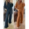 imageANRABESS Women 2 Piece Set Long Sleeve Sweatsuit Sweatpants Tracksuit Sweat Casual Matching 2024 Travel Fall Trendy OutfitsRust