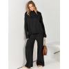 imageANRABESS Womens 2 Piece Outfit Sweater Lounge Sets Long Sleeve Knit Pullover Wide Leg Pant Tracksuit Loungewear 2024 FashionBlack