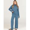 imageANRABESS Womens 2 Piece Outfit Sweater Lounge Sets Long Sleeve Knit Pullover Wide Leg Pant Tracksuit Loungewear 2024 FashionBlue