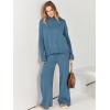 imageANRABESS Womens 2 Piece Outfit Sweater Lounge Sets Long Sleeve Knit Pullover Wide Leg Pant Tracksuit Loungewear 2024 FashionBlue