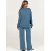 imageANRABESS Womens 2 Piece Outfit Sweater Lounge Sets Long Sleeve Knit Pullover Wide Leg Pant Tracksuit Loungewear 2024 FashionBlue