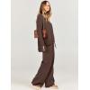 imageANRABESS Womens 2 Piece Outfit Sweater Lounge Sets Long Sleeve Knit Pullover Wide Leg Pant Tracksuit Loungewear 2024 FashionBrown