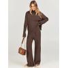 imageANRABESS Womens 2 Piece Outfit Sweater Lounge Sets Long Sleeve Knit Pullover Wide Leg Pant Tracksuit Loungewear 2024 FashionBrown