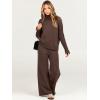 imageANRABESS Womens 2 Piece Outfit Sweater Lounge Sets Long Sleeve Knit Pullover Wide Leg Pant Tracksuit Loungewear 2024 FashionBrown