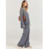 imageANRABESS Womens 2 Piece Outfit Sweater Lounge Sets Long Sleeve Knit Pullover Wide Leg Pant Tracksuit Loungewear 2024 FashionDark Grey