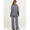 imageANRABESS Womens 2 Piece Outfit Sweater Lounge Sets Long Sleeve Knit Pullover Wide Leg Pant Tracksuit Loungewear 2024 FashionDark Grey
