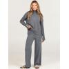 imageANRABESS Womens 2 Piece Outfit Sweater Lounge Sets Long Sleeve Knit Pullover Wide Leg Pant Tracksuit Loungewear 2024 FashionDark Grey