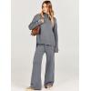imageANRABESS Womens 2 Piece Outfit Sweater Lounge Sets Long Sleeve Knit Pullover Wide Leg Pant Tracksuit Loungewear 2024 FashionDark Grey