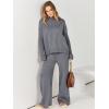 imageANRABESS Womens 2 Piece Outfit Sweater Lounge Sets Long Sleeve Knit Pullover Wide Leg Pant Tracksuit Loungewear 2024 FashionDark Grey