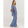 imageANRABESS Womens 2 Piece Outfit Sweater Lounge Sets Long Sleeve Knit Pullover Wide Leg Pant Tracksuit Loungewear 2024 FashionDeep Blue