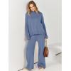 imageANRABESS Womens 2 Piece Outfit Sweater Lounge Sets Long Sleeve Knit Pullover Wide Leg Pant Tracksuit Loungewear 2024 FashionDeep Blue