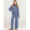imageANRABESS Womens 2 Piece Outfit Sweater Lounge Sets Long Sleeve Knit Pullover Wide Leg Pant Tracksuit Loungewear 2024 FashionDeep Blue
