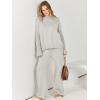 imageANRABESS Womens 2 Piece Outfit Sweater Lounge Sets Long Sleeve Knit Pullover Wide Leg Pant Tracksuit Loungewear 2024 FashionGrey
