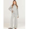 imageANRABESS Womens 2 Piece Outfit Sweater Lounge Sets Long Sleeve Knit Pullover Wide Leg Pant Tracksuit Loungewear 2024 FashionGrey