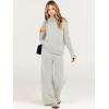 imageANRABESS Womens 2 Piece Outfit Sweater Lounge Sets Long Sleeve Knit Pullover Wide Leg Pant Tracksuit Loungewear 2024 FashionGrey