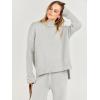 imageANRABESS Womens 2 Piece Outfit Sweater Lounge Sets Long Sleeve Knit Pullover Wide Leg Pant Tracksuit Loungewear 2024 FashionGrey