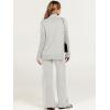 imageANRABESS Womens 2 Piece Outfit Sweater Lounge Sets Long Sleeve Knit Pullover Wide Leg Pant Tracksuit Loungewear 2024 FashionGrey