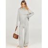 imageANRABESS Womens 2 Piece Outfit Sweater Lounge Sets Long Sleeve Knit Pullover Wide Leg Pant Tracksuit Loungewear 2024 FashionGrey