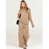 imageANRABESS Womens 2 Piece Outfit Sweater Lounge Sets Long Sleeve Knit Pullover Wide Leg Pant Tracksuit Loungewear 2024 FashionLight Khaki
