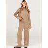 imageANRABESS Womens 2 Piece Outfit Sweater Lounge Sets Long Sleeve Knit Pullover Wide Leg Pant Tracksuit Loungewear 2024 FashionLight Khaki