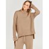 imageANRABESS Womens 2 Piece Outfit Sweater Lounge Sets Long Sleeve Knit Pullover Wide Leg Pant Tracksuit Loungewear 2024 FashionLight Khaki