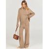 imageANRABESS Womens 2 Piece Outfit Sweater Lounge Sets Long Sleeve Knit Pullover Wide Leg Pant Tracksuit Loungewear 2024 FashionLight Khaki