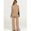 imageANRABESS Womens 2 Piece Outfit Sweater Lounge Sets Long Sleeve Knit Pullover Wide Leg Pant Tracksuit Loungewear 2024 FashionLight Khaki