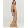 imageANRABESS Womens 2 Piece Outfit Sweater Lounge Sets Long Sleeve Knit Pullover Wide Leg Pant Tracksuit Loungewear 2024 FashionLight Khaki