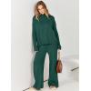 imageANRABESS Womens 2 Piece Outfit Sweater Lounge Sets Long Sleeve Knit Pullover Wide Leg Pant Tracksuit Loungewear 2024 FashionOpal Green