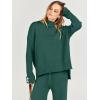 imageANRABESS Womens 2 Piece Outfit Sweater Lounge Sets Long Sleeve Knit Pullover Wide Leg Pant Tracksuit Loungewear 2024 FashionOpal Green