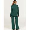 imageANRABESS Womens 2 Piece Outfit Sweater Lounge Sets Long Sleeve Knit Pullover Wide Leg Pant Tracksuit Loungewear 2024 FashionOpal Green