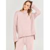 imageANRABESS Womens 2 Piece Outfit Sweater Lounge Sets Long Sleeve Knit Pullover Wide Leg Pant Tracksuit Loungewear 2024 FashionPink