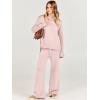 imageANRABESS Womens 2 Piece Outfit Sweater Lounge Sets Long Sleeve Knit Pullover Wide Leg Pant Tracksuit Loungewear 2024 FashionPink