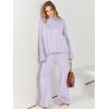 imageANRABESS Womens 2 Piece Outfit Sweater Lounge Sets Long Sleeve Knit Pullover Wide Leg Pant Tracksuit Loungewear 2024 FashionPurple