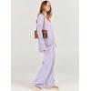 imageANRABESS Womens 2 Piece Outfit Sweater Lounge Sets Long Sleeve Knit Pullover Wide Leg Pant Tracksuit Loungewear 2024 FashionPurple
