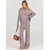 imageANRABESS Womens 2 Piece Outfit Sweater Lounge Sets Long Sleeve Knit Pullover Wide Leg Pant Tracksuit Loungewear 2024 FashionRed Khaki
