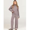imageANRABESS Womens 2 Piece Outfit Sweater Lounge Sets Long Sleeve Knit Pullover Wide Leg Pant Tracksuit Loungewear 2024 FashionRed Khaki