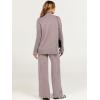 imageANRABESS Womens 2 Piece Outfit Sweater Lounge Sets Long Sleeve Knit Pullover Wide Leg Pant Tracksuit Loungewear 2024 FashionRed Khaki