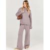 imageANRABESS Womens 2 Piece Outfit Sweater Lounge Sets Long Sleeve Knit Pullover Wide Leg Pant Tracksuit Loungewear 2024 FashionRed Khaki