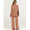 imageANRABESS Womens 2 Piece Outfit Sweater Lounge Sets Long Sleeve Knit Pullover Wide Leg Pant Tracksuit Loungewear 2024 FashionRust