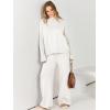 imageANRABESS Womens 2 Piece Outfit Sweater Lounge Sets Long Sleeve Knit Pullover Wide Leg Pant Tracksuit Loungewear 2024 FashionWhite