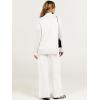 imageANRABESS Womens 2 Piece Outfit Sweater Lounge Sets Long Sleeve Knit Pullover Wide Leg Pant Tracksuit Loungewear 2024 FashionWhite