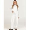 imageANRABESS Womens 2 Piece Outfit Sweater Lounge Sets Long Sleeve Knit Pullover Wide Leg Pant Tracksuit Loungewear 2024 FashionWhite