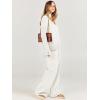 imageANRABESS Womens 2 Piece Outfit Sweater Lounge Sets Long Sleeve Knit Pullover Wide Leg Pant Tracksuit Loungewear 2024 FashionWhite