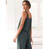 imageANRABESS Womens 2 Piece Outfits Linen Pants Jumpsuit Matching Lounge Set Casual Summer Beach Vacation Trendy Clothes Grey XXLarge