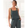imageANRABESS Womens 2 Piece Outfits Linen Pants Jumpsuit Matching Lounge Set Casual Summer Beach Vacation Trendy Clothes Grey XXLarge