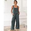 imageANRABESS Womens 2 Piece Outfits Linen Pants Jumpsuit Matching Lounge Set Casual Summer Beach Vacation Trendy Clothes Grey XXLarge