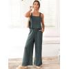 imageANRABESS Womens 2 Piece Outfits Linen Pants Jumpsuit Matching Lounge Set Casual Summer Beach Vacation Trendy Clothes Grey XXLarge