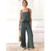 imageANRABESS Womens 2 Piece Outfits Linen Pants Jumpsuit Matching Lounge Set Casual Summer Beach Vacation Trendy Clothes Grey XXLarge