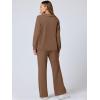 imageANRABESS Womens 2 Piece Outfits Lounge Sets Casual Long Sleeve Sweatsuits Polo Top Wide Leg Pants Fall Sweat Matching SetsBrown